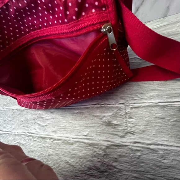 Street Lites Red/White Polka Dot Nylon Crossbody Bag - Picture 8 of 13